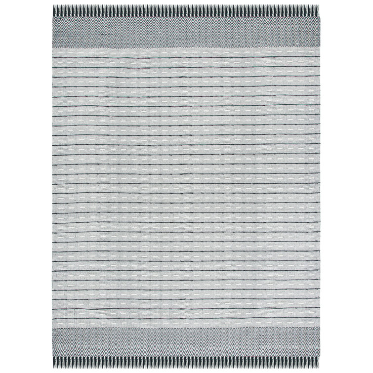 Dakota Fields Handmade Flatweave White/Black Rug Wayfair